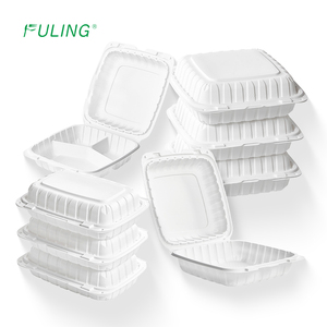 Fuling 8 inch 9 inch để đi hộp nhà hàng thức ăn nhanh hộp vỏ sò đưa ra bữa ăn chuẩn bị dùng một lần mfpp bản lề container - Product Image 1