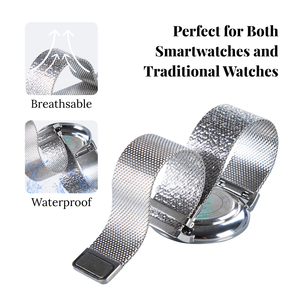 Thép không gỉ Milanese vòng lặp smartwatches ban nhạc 444 thép không gỉ Lưới Vòng lặp đôi từ Clasp thay thế dây đeo đồng hồ - Product Image 5
