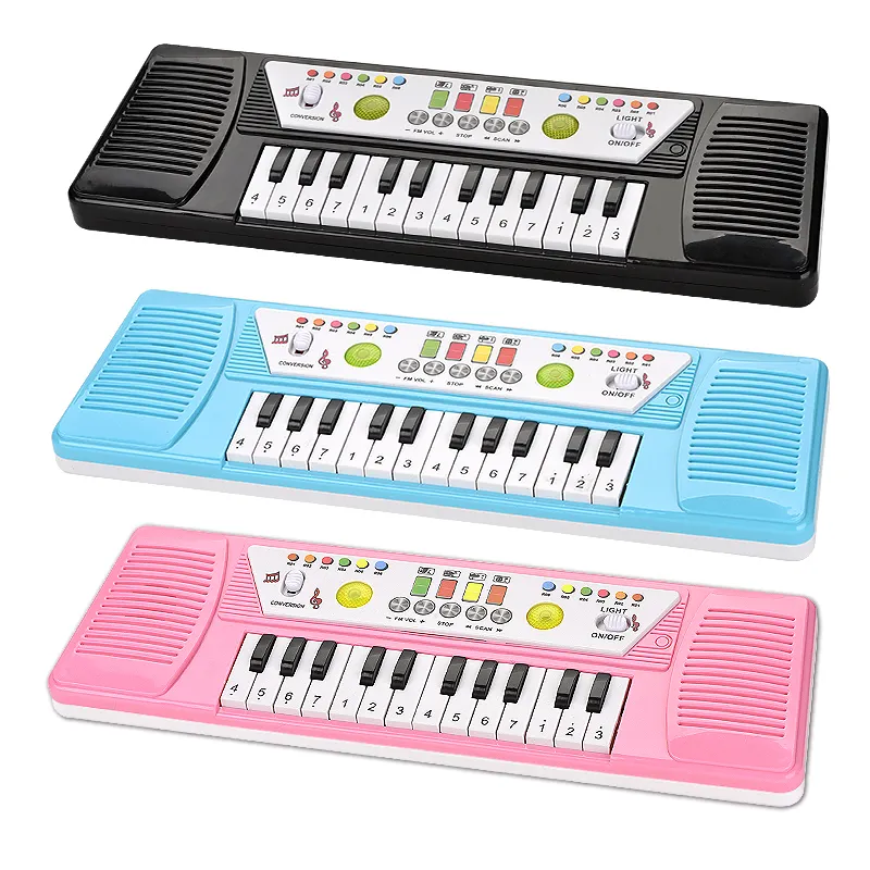 Piano de órgano electrónico para niños y niñas, juguetes musicales educativos para principiantes con sonido de 24 teclas