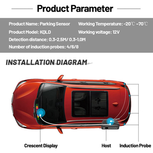 CARQSENG <strong>Reverse</strong> Backup Radar <strong>System</strong> LED Parking <strong>Sensor</strong> Display with 4 <strong>Sensors</strong> Backup Buzzer Warning Alarm for Cars - Product Image 3