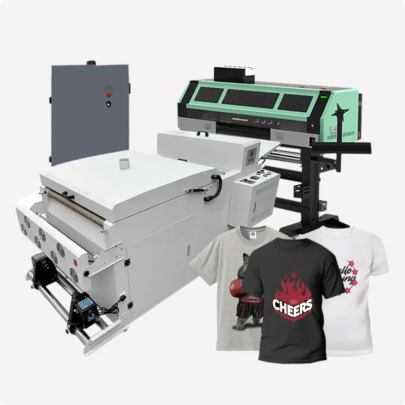 DTF attrezzatura per la stampa dtf stampante con 4 pezzi I3200 teste adesivo digitale polvere shaker per tessuto Tshirt