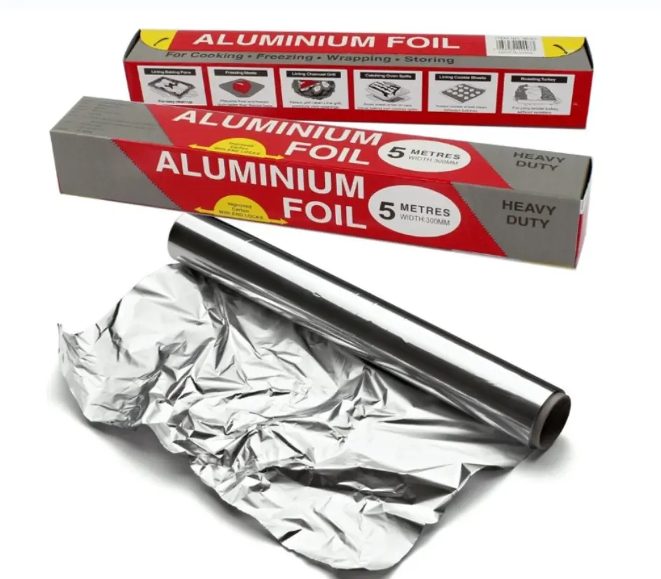 Aluminium Materiaal Voor Voedselverpakking Folie Inpakpapier Met Metalen Mes Heavy Duty