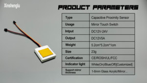 用于浴室镜的触摸开关12v 5A 60w三色LED智能单键触摸调光器开关电容式传感器 - Product Image 2