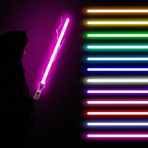 Luke Star Battle 2-in-1ดาบเลเซอร์แสงโลหะ16สีตีตีของเล่นแท่งเรืองแสงสำหรับเด็ก
