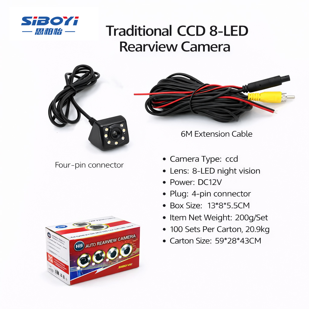 Cámara de Reversa HD con CCD y 8 LEDs