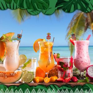 Martini Hawaii luau trang trí nhiệt đới uống Picks Tiki Cocktail Gậy cho món khai vị thực phẩm Trái Cây bãi biển Kỳ nghỉ Đảng ủng hộ - Product Image 4