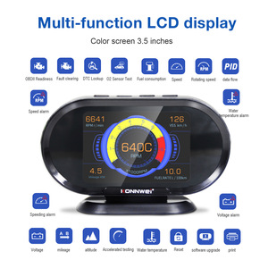 OBD2デジタルカースキャナーオンボードコンピュータLCDディスプレイ燃料消費速度計水温ゲージディーゼルコードリーダー - Product Image 4