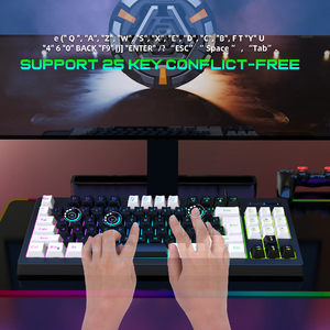 Mini Teclado mecánico ultracompacto retroiluminado Rgb, teclado para juegos con cable, impermeable, pequeño, compacto, 87 interruptores de teclado - Product Image 5