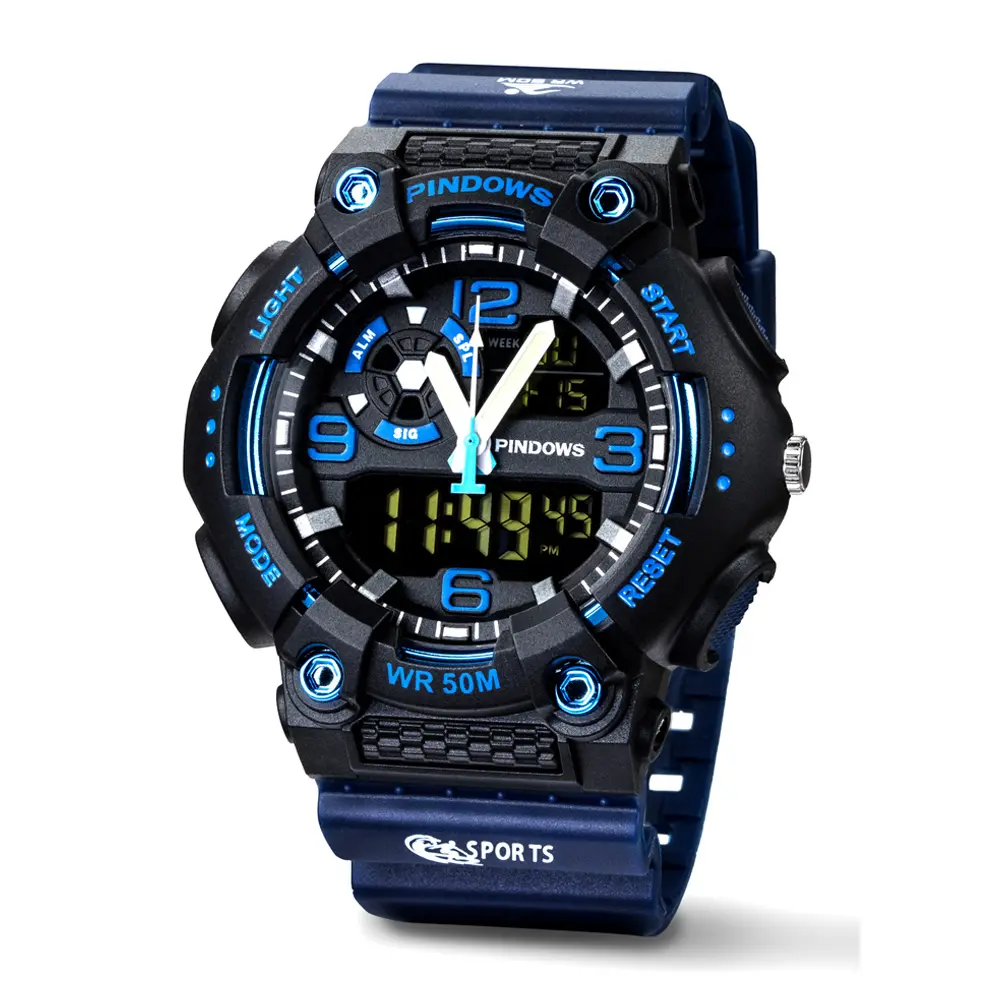 En satış özel Logo OEM İzle erkekler için çevre dostu Analog spor suya dayanıklı aydınlık Alarm 2024 dijital saat