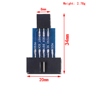 10Pin 6 Pin Adapter Board USBASP USBISP AVR <strong>Programmer</strong> USB <strong>ATMEGA8</strong> ATMEGA128 ATtiny/CAN/PWM 10Pin Wire Electronic Modules Kits