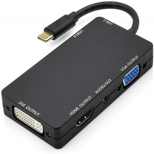 4kx2k 5 in 1 <strong>USB</strong> 3.1 <strong>USB</strong> C Type C <strong>to</strong> HDTV <strong>VGA</strong> DVI <strong>USB</strong> 3.0 Male <strong>to</strong> <strong>Female</strong> Audio Adapter Cable for Laptop - Product Image 1