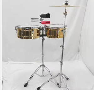 13 + 15 14 + 15 inç Timbal davul seti ile 4 inç siyah Cowbell 6 inç gümüş Cowbell kırmızı blok 22mm zil standı 16 inç zil