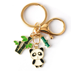 Portachiavi in metallo Panda carino all'ingrosso portachiavi con animali cartoni animati promozionali accessori per auto