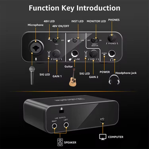 Professional Factory Sound Card Studio Recording <strong>Audio</strong> <strong>Interface</strong> with <strong>MIDI</strong> - Product Image 2
