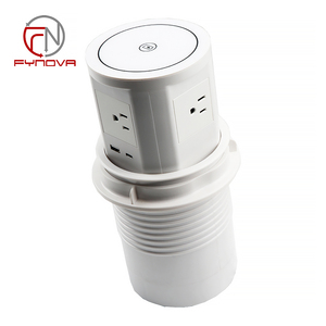 Automatic Lifting <strong>Desktop</strong> Vertical Pop-Up Power <strong>Socket</strong> with Wireless Charger Tabletop Meeting <strong>Socket</strong>