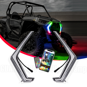 ไล่ตามสี RGB 12V RGB ควบคุมคู่ APP และรีโมทกันน้ำสีเหลืองอำพันสัญญาณไฟเลี้ยวสำหรับ Polaris RZR ATV - Product Image 3