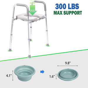 Duş odası Heath bakım aksesuarları yaşlı ürünleri kendinden bakım üst düzey Commode sandalye kolları ve geri ile tuvalet koltuk kaldırdı