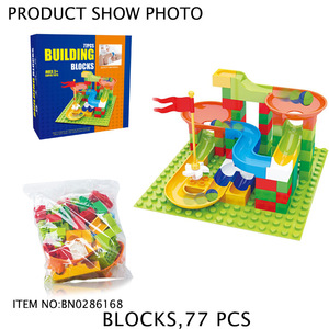 77PCS פלסטיק ABS שקופיות מסלול גדול אבן בניין צעצועי גולות כדור צעצוע