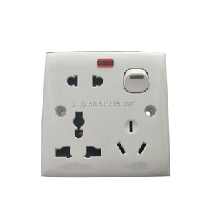 Enchufe de pared eléctrico de neón multifunción, 1 entrada, 16A, 8 pines, gran oferta - Product Image 1