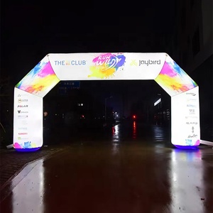 ซุ้มประตูเป่าลม Arco แบบเติมได้พร้อมไฟ LED สำหรับตกแต่งการแข่งขันกลางแจ้งโฆษณาตามสั่ง - Product Image 1