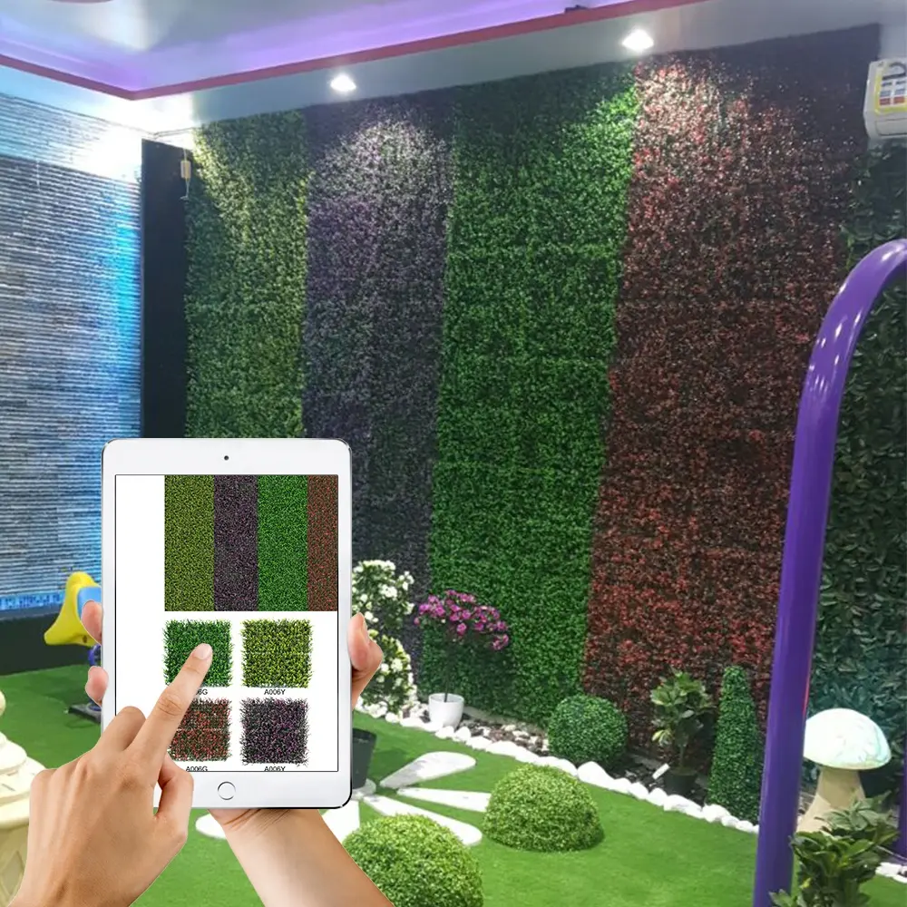 Interior vertical natural indoor outdoor green artificial plant wall for landscaping