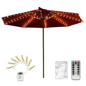 LED Umbrella String Light Wasserdicht 8 Beleuchtungs modus mit Fernbedienung für Camping zelte Weihnachten - Product Image 4