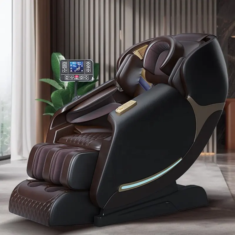 2024 Fauteuil de massage à point fixe de luxe roulant à bas prix Fauteuil de massage à gravité zéro Malaisie Fauteuil de massage complet du corps Marron