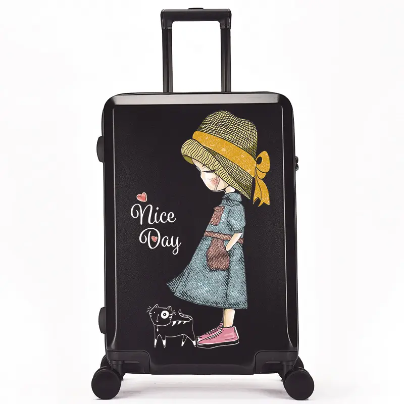 Custom Design ABS PC bambino che viaggia custodia stampata trolley sacchetto di scuola cartone animato per bambini valigia da viaggio per bambini