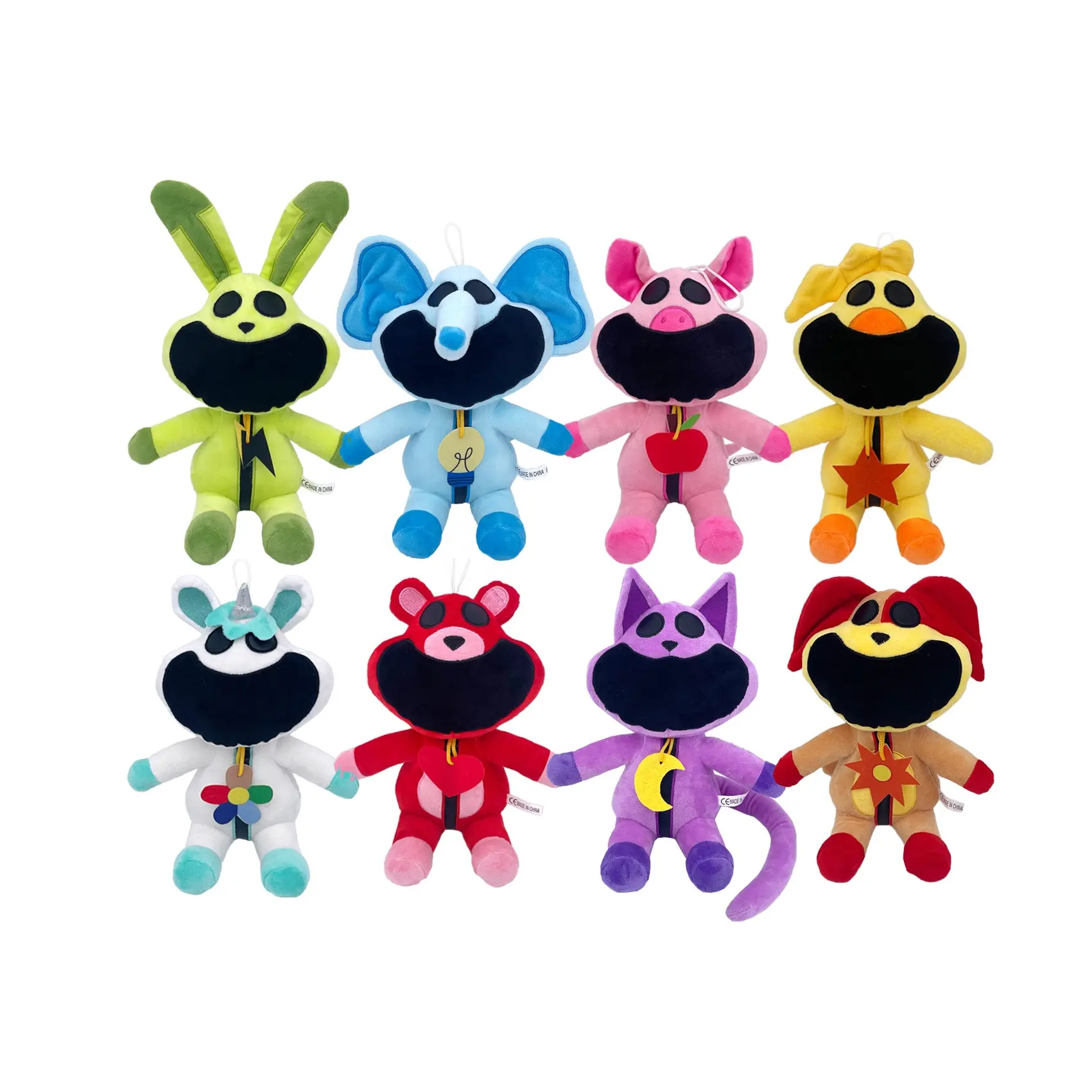 New Sorrindo Critters Plush Brinquedos Cartoon Aminal Rabbit Cat Dog Bear Dolls Cute Soft Stuffed For Kids Aniversário Presentes de Natal