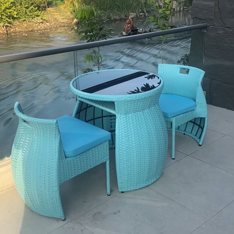 Tiffany, balcone 70, 1 tavolo 2 sedie, acciaio antiruggine/cuscino sp