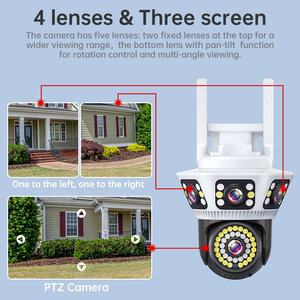 DIFANG 6K üçlü Lens üçlü ekran WiFi güvenlik kamerası açık iki yönlü ses renkli gece görüş CCTV gözetim IP kameralar - Product Image 2