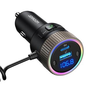 JOYROOMポータブル60w急速充電Bluetooth5.4FMトランスミッターHi-FiオーディオアダプターUsbタイプC格納式ケーブルカーチャージャー - Product Image 3