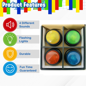 Yarışma yarışması cevap Buzzers kurulu oyunu 4 sesler 4 renk Buzzers oyunu - Product Image 5