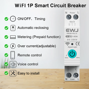Función de medidor eléctrico Tuya 1P Disyuntor inteligente Wifi Inteligente para uso doméstico con multifunción 220V