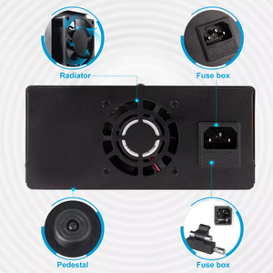 4桁のLED表示調整可能0〜120V/0〜3AスイッチDCリニア電源、5V/2AUSB出力ポート付き - Product Image 3