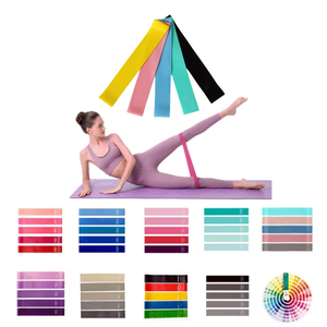 Logotipo impreso personalizado Gimnasio Fitness Látex natural Entrenamiento Ejercicio Antideslizante Lazo elástico ajustable 5PCs Resistencia Power Band Set - Product Image 6