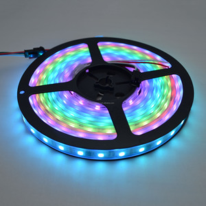 PCB สีดำ 5M กันน้ำ WS2811 IC 5050RGB 300LED Dream สี 60LED/M DC12V ดิจิตอล RGB LED strip LIGHT - Product Image 1