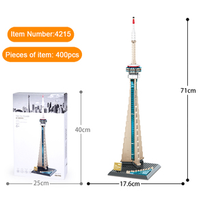 4215 знаменитая архитектура CN Tower-Toronto 400 шт. маленькая головоломка MOC кирпичи Собранный Набор строительных блоков детские развивающие игрушки - Product Image 1