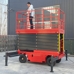 Platform pengangkat gunting listrik hidrolik, kapasitas 4m 6m 8m 10m 12m 14m 16m 18m 500kg - Product Image 4