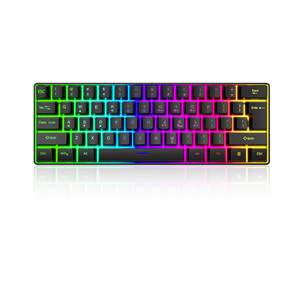 Retroiluminación Rgb Conexiones con cable Membrana 61 teclas Teclado mecánico para juegos de computadora