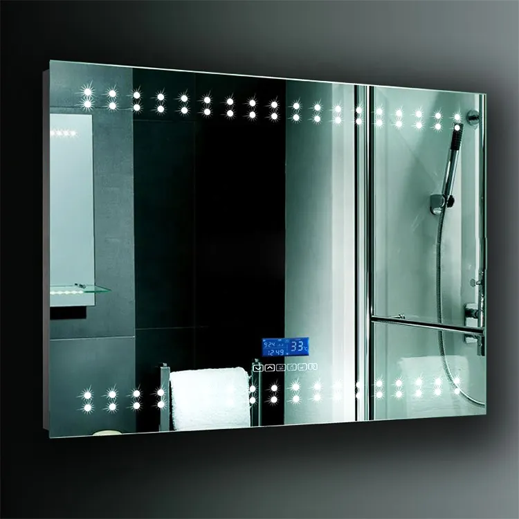 Безрамное Полноразмерное настенное зеркало с подсветкой 60x36 дюймов