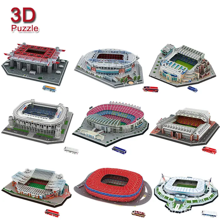 Penjualan Langsung dari Pabrik 3D Teka-teki Kertas Kustom Jigsaw DIY Mainan Stadion 3d Puzzle