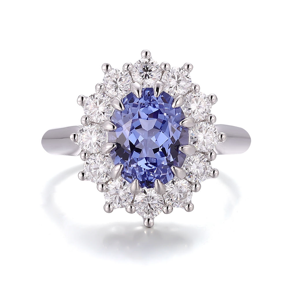 14k white Gold Gemstone ring