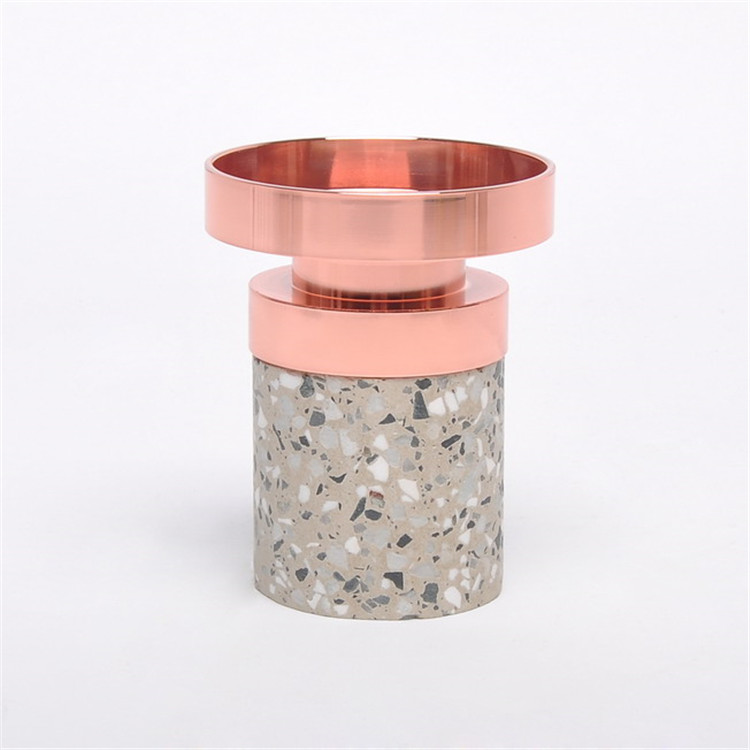 Exquisite table candle holder candle plate stand / tall terrazzo candlestick for candle