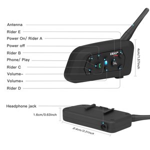 Deportes V6C Interphone Sena Árbitro motocicleta intercomunicador Bluetooth casco manos libres Llamada Sistema de comunicación auriculares walkie talkie - Product Image 2