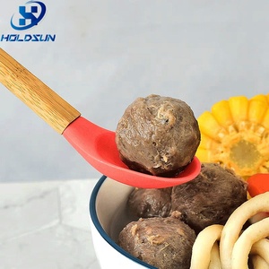 Thân Thiện Với Môi Tùy Chỉnh Màu Sắc Không Dính BPA Miễn Phí Nhỏ Silicone Trộn Mứt Thìa Với Gỗ Xử Lý Cho Nhà Bếp - Product Image 5