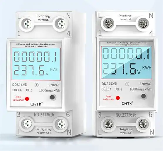 2024 New dụng cụ điện 2P loại DIN đường sắt năng lượng Meter kWh Meter cho DIN đường sắt kWh Điện Thông Minh Kỹ thuật số Meter