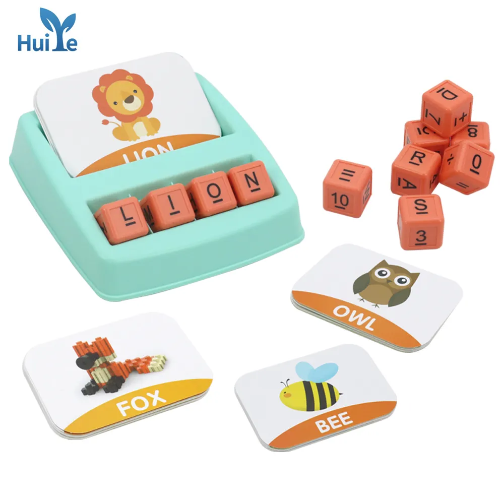 Huiye öğrenme alfabe kartı eşleştirme oyunu İngilizce alfabe yazım kartları kelimeler eşleşen hayvanlar oyuncak