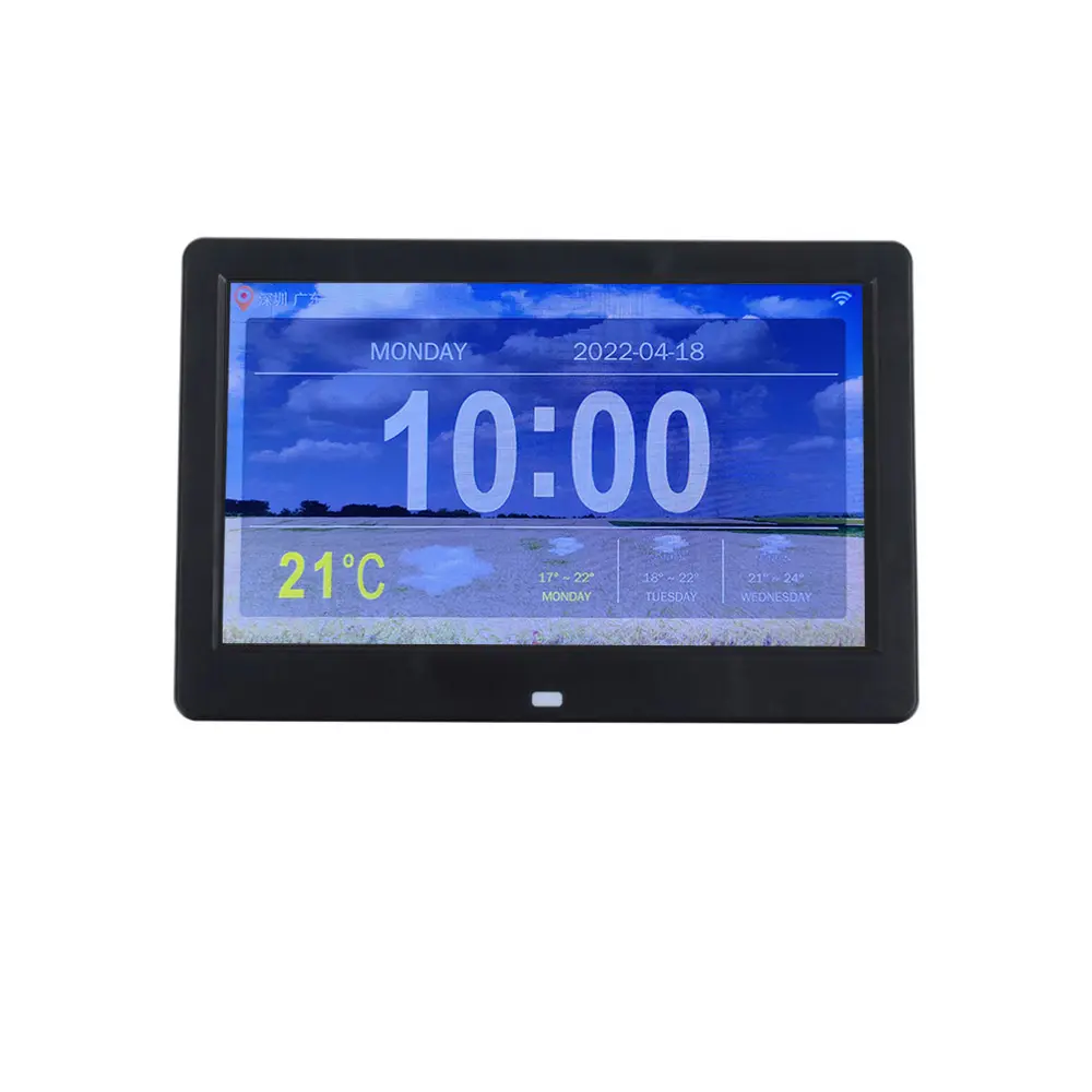 Reloj inteligente con pantalla LCD de 10 pulgadas y WiFi, calendario digital con soporte de pared, alarma de día para personas mayores con asma