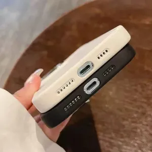 Eletcplated Lens sıvı silikon iPhone için kılıf 14 16 15 11 12 13 Pro Max X XR XS Max 7 8 6 artı düz renk yumuşak kapak - Product Image 6